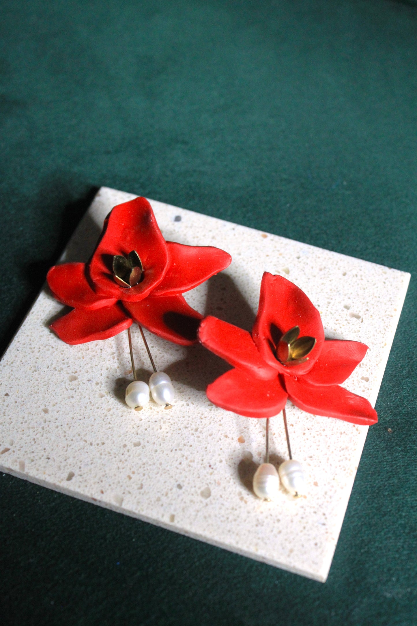 Lily Earrings in red