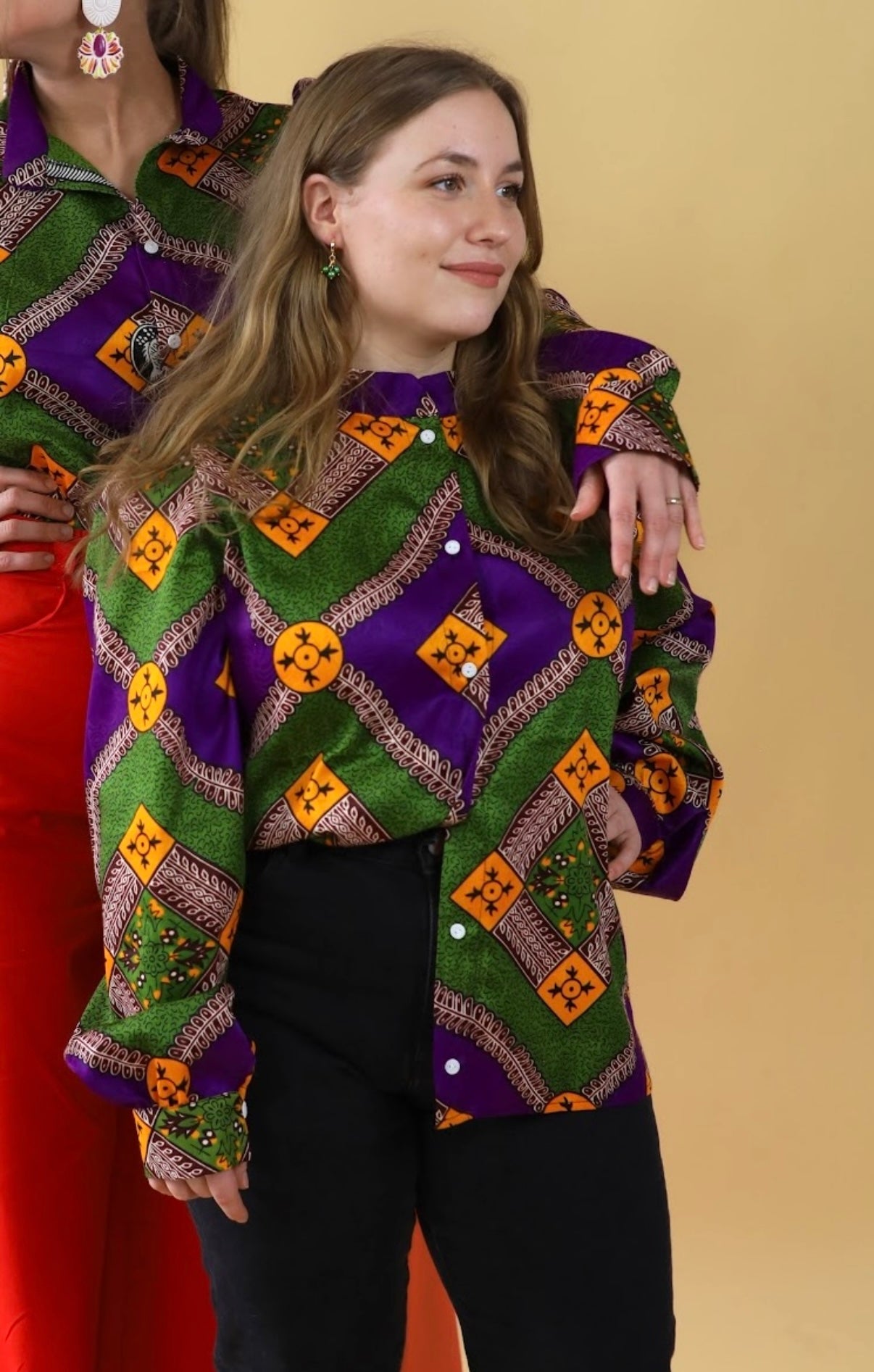 Layla Kauluspaita viher-violetti-oranssi L