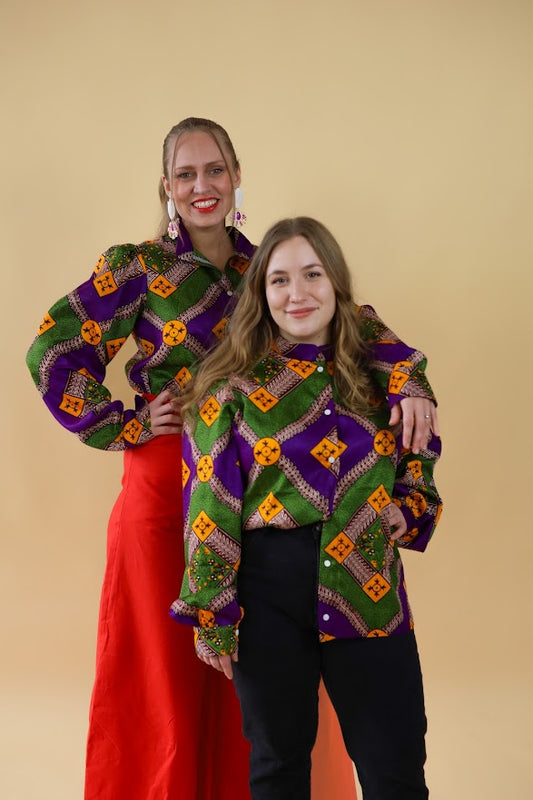 Layla Kauluspaita viher-violetti-oranssi L